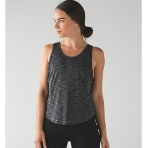 Lululemon Rush Hour Tank Heathered Black Gray Halter Athletic Women’s Size 4